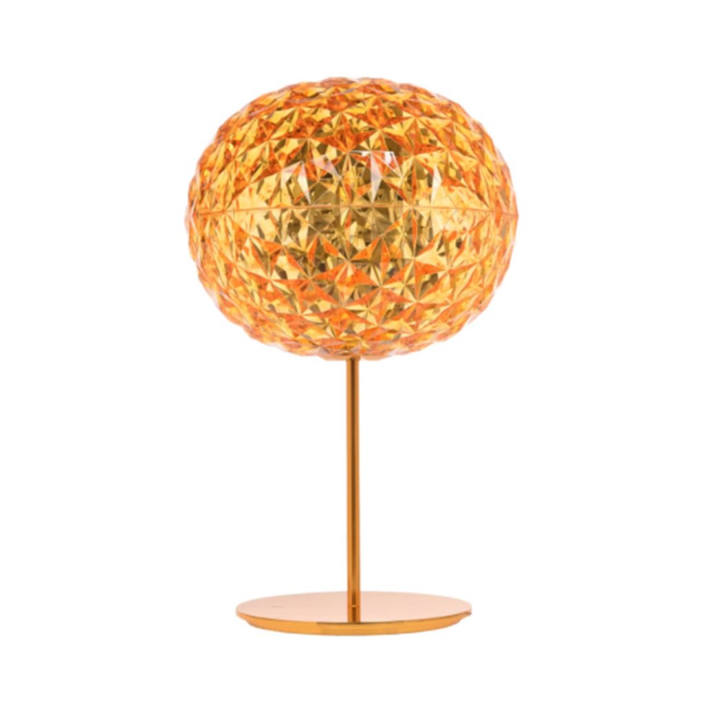 kartell_planet_stelo_lampada_da_tavolo_oro_fronte