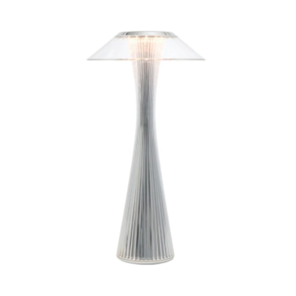kartell_space_cromato_lampada_da_tavolo_cristallo_fronte